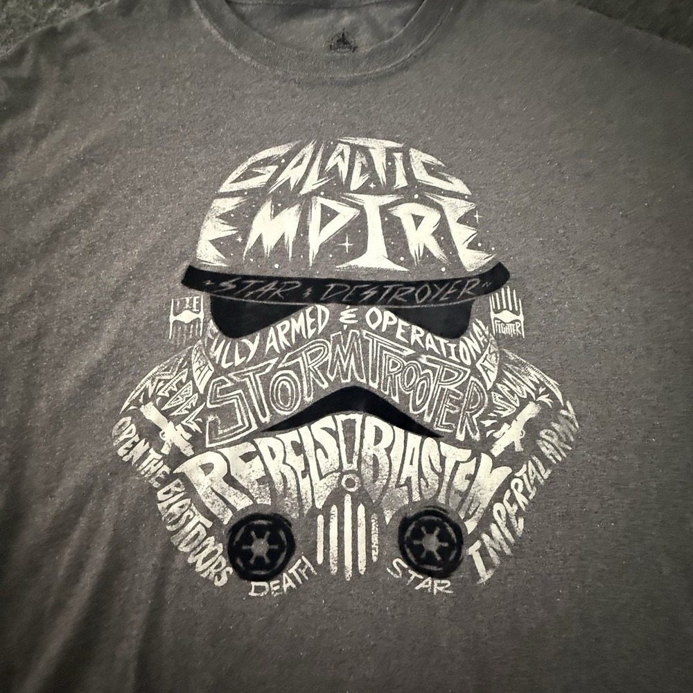 Star Wars Stormtrooper Graphic T Shirt Mens XL Gray Galactic Empire Disney